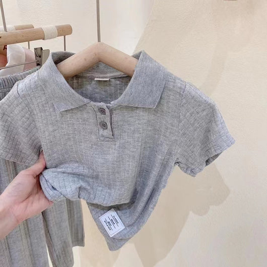 Conjunto de Dos Piezas: Blusa Manga Corta y Pantalón Ancho para Niños - Image 13