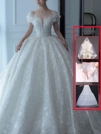 Vestido de Novia Francés Hombros Descubiertos - Image 10