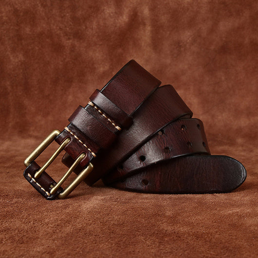 Cinturón de Cuero para Hombre con Hebilla Doble Pasador - Image 13