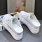 Zapatos Blancos Plataforma Mesh Ligeros y Cómodos sin Tacón