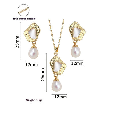 Aretes de Perla de Agua Dulce Estilo Barroco - Concha Madre Premium - Image 4