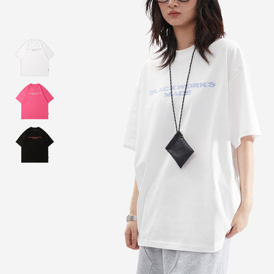 Playera Estampada de Letras Cuello Redondo Manga Corta