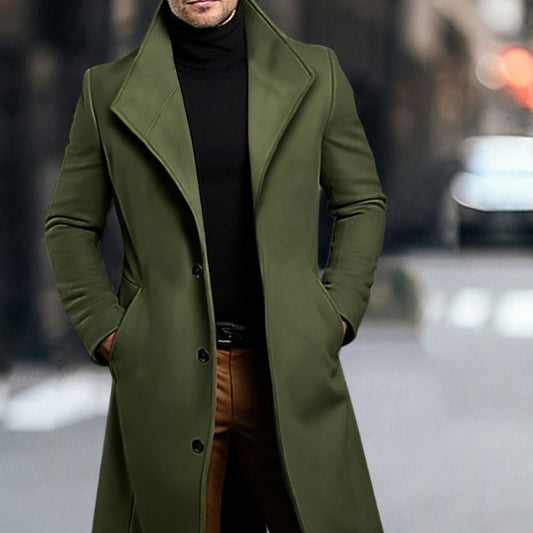 Abrigo Trench de Lana Media Longitud para Hombre