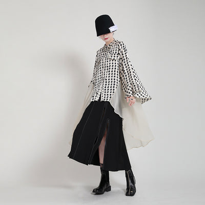 Vestido Camisero Estampado con Mangas Acampanadas Efecto Dos Piezas - Image 3