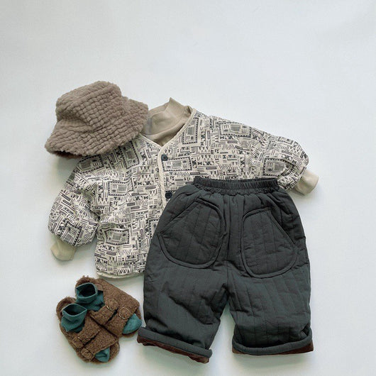 Pantalones de Terciopelo Acolchados para Niños - Corte Recto Clásico - Image 3