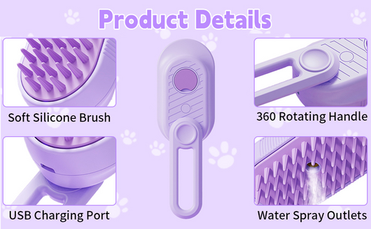 Cepillo Vaporizador 3 en 1 para Gatos - Deshedding Spa con Mango Plegable - Image 21