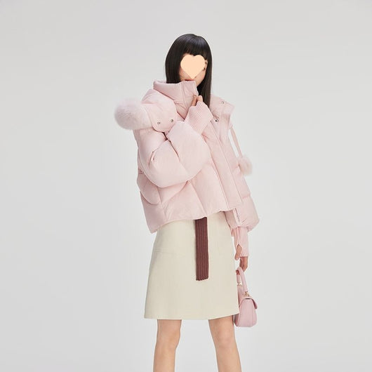 Chaqueta Corta Acolchada de Lujo con Capucha - Image 7