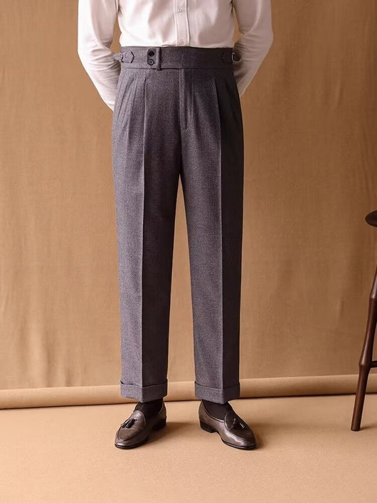 Pantalones de Invierno Rectos Cintura Alta para Hombre con Hebillas Parisinas - Image 20