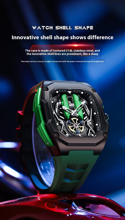 Reloj Tonneau de Lujo Hueco 3D con Luminiscencia y Resistencia al Agua - Image 11