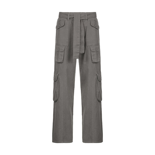 Pantalones Vaqueros Grises Retro Estilo Europeo para Mujer - Image 2