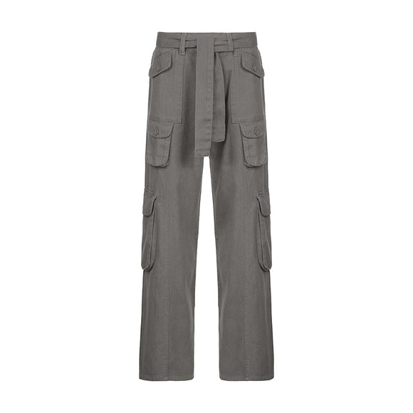 Pantalones Vaqueros Grises Retro Estilo Europeo para Mujer