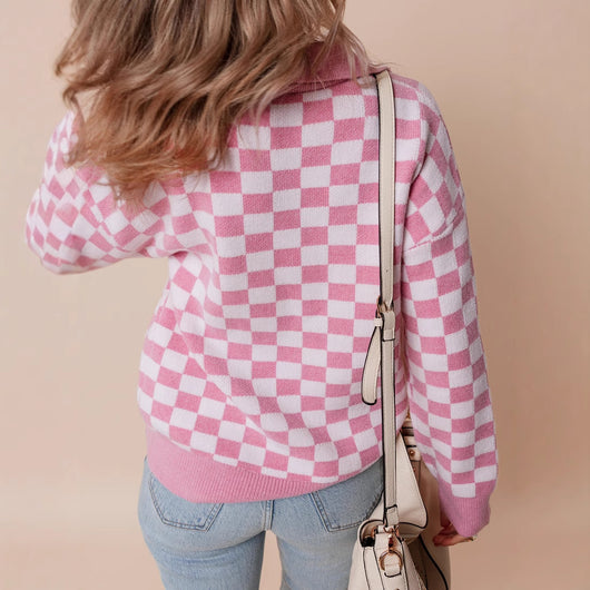 Blusa Cuadros Escoceses con Tres Botones - Camisa Suelta y Versátil para Mujer - Image 13