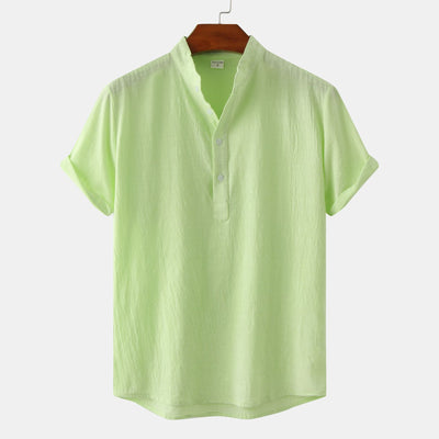 Camisa Casual de Manga Corta Básica para Hombre - Perfecta para Playa y Verano - Image 11