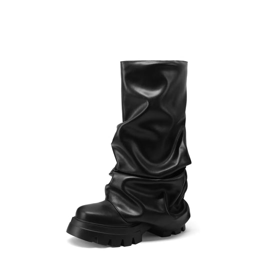 Botas Mujer de Caña Redonda con Base Reforzada y Pliegues - Image 5