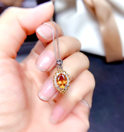 Conjunto de Citrino: Anillo, Colgante y Aretes - Image 3