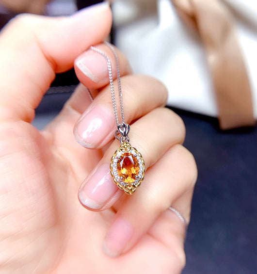 Conjunto de Citrino: Anillo, Colgante y Aretes - Image 3
