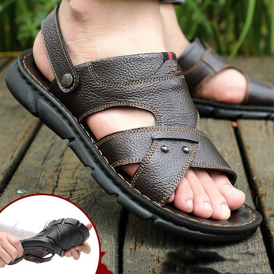 Sandalias de Cuero Genuino para Hombre con Suela Antideslizante Dual - Image 6
