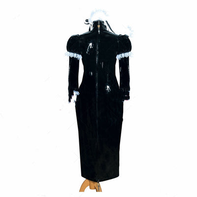 Vestido de Charol PVC Negro Elegante - Image 3