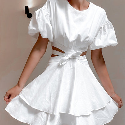 Vestido de Algodón Puro con Espalda Descubierta - Diseño Elegante y Sofisticado