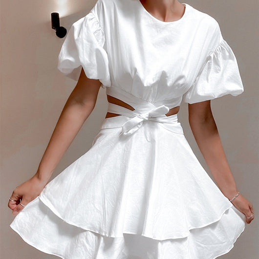 Vestido de Algodón Puro con Espalda Descubierta - Diseño Elegante y Sofisticado