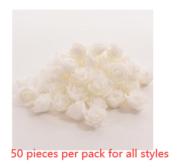 50 Rosas de Espuma PE Simuladas - Flores Artificiales para Caja de Regalo