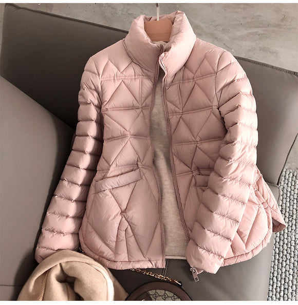 Chaqueta Ligera de Plumón de Pato Blanco - Estilo Casual Elegante