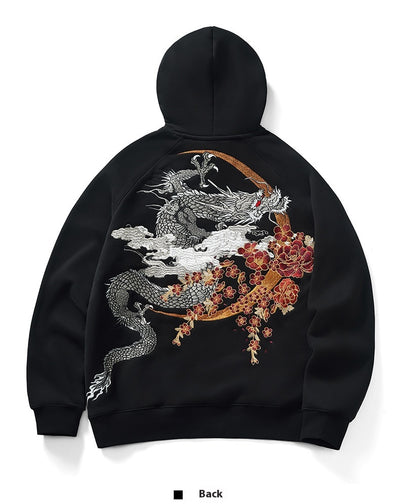 Sudadera con Capucha Dragón Bordado Pesado Otoño Invierno para Hombre - Image 7