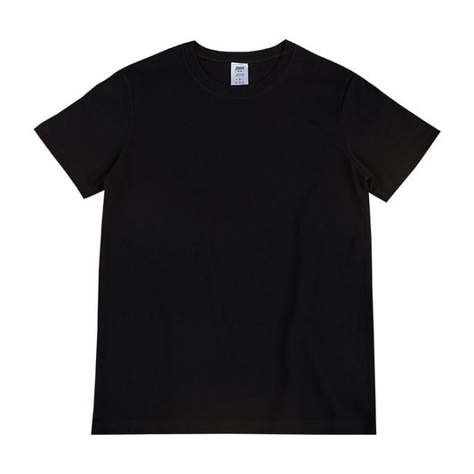 Camiseta Básica Suelta de Algodón con Cuello Redondo