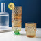 Vaso de Agua Diamond Star con Forma de Piña en Vidrio Dorado