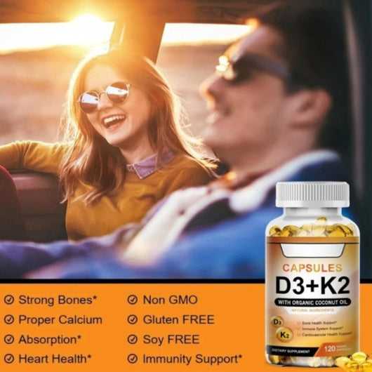 Cápsulas Blandas de Vitamina D3 y K2 de Alta Potencia