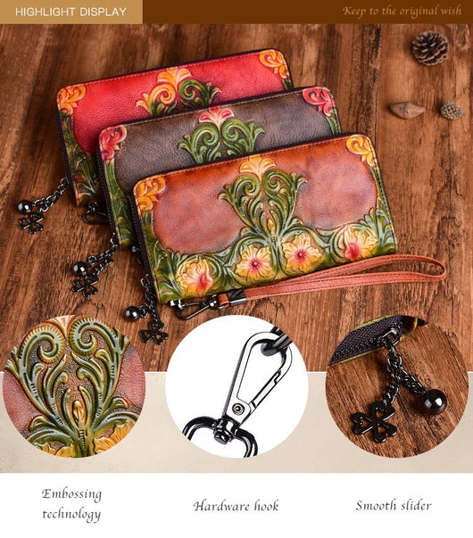 Billetera de Cuero Estampado Vintage - Image 8