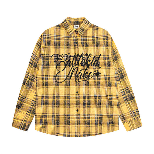 Camisa Suelta a Cuadros de Manga Larga para Hombre - Image 2