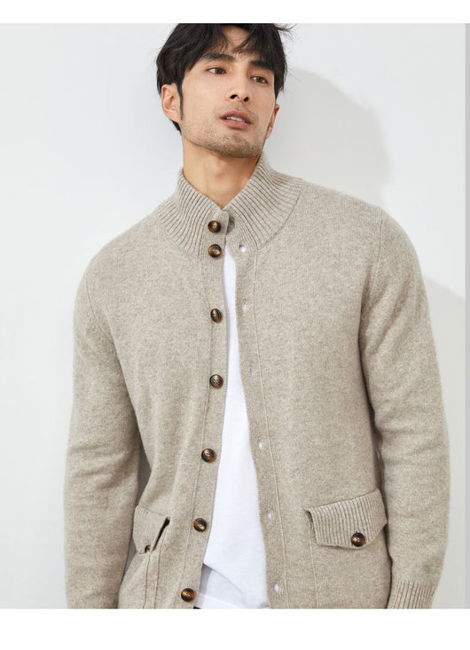 Cardigan de Cashmere Tejido Casual Manga Larga para Hombre - Image 17