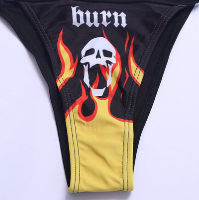 Traje de Baño Punk con Calavera de Fuego Estilo Split - Image 14