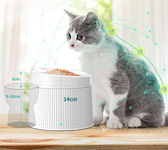 Comedero Elevado Antivolcamiento para Gatos con Gran Capacidad y Protección Cervical