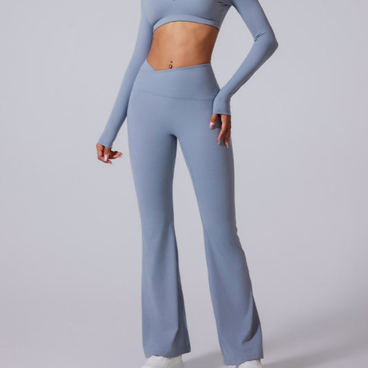 Pantalones Yoga Cintura Alta con Textura Satinada y Control Abdominal