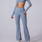 Pantalones Yoga Cintura Alta con Textura Satinada y Control Abdominal