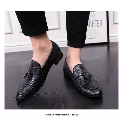 Zapatos de Cuero Elegantes Transpirables con Punta Afilada y Borlas para Hombre - Image 12