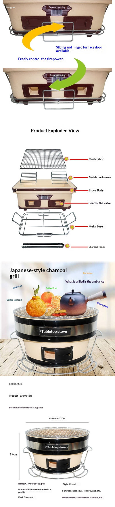 Estufa de Barro Estilo Japonés para Barbacoa, Hot Pot y Té - Image 10
