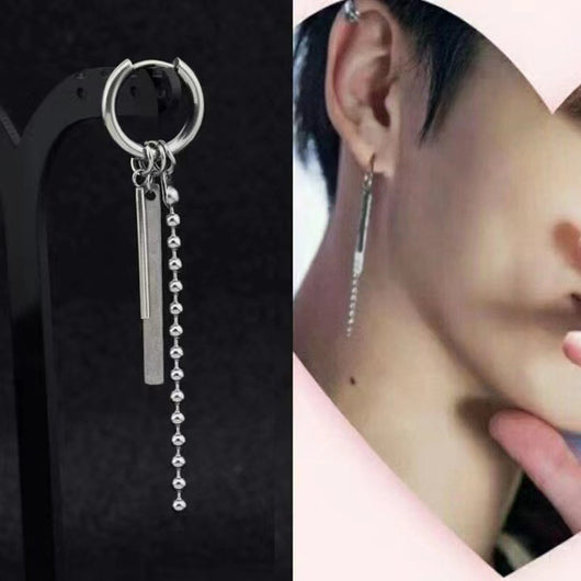 Cadena Cruz de Acero Inoxidable Personalizada para Hombre con Borla y Aros Largos - Image 8