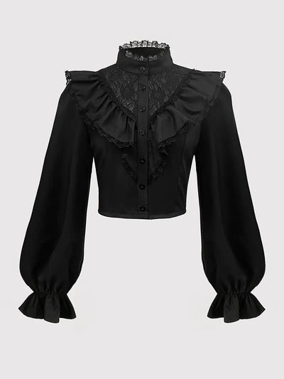 Blusa de Encaje con Botones Frontales y Diseño Exclusivo - Image 5