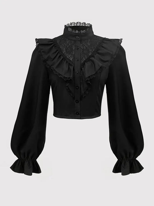 Blusa de Encaje con Botones Frontales y Diseño Exclusivo - Image 5