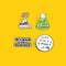 Broche Tubo de Ensayo con Experimento Químico Cartoon