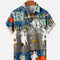 Men's Loose Tropical Print Shirt - Short Sleeve Summer