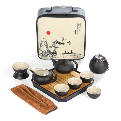 Juego de Té de Cerámica Negra Japonesa Artesanal - Image 7