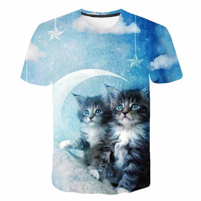 Playera de Verano para Niños Estampado Gatito Coreano - Image 60