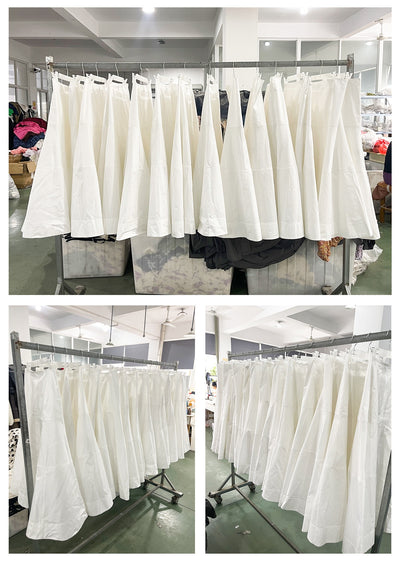 Falda Blanca de Cintura Alta con Detalles Combinados en Algodón - Image 24