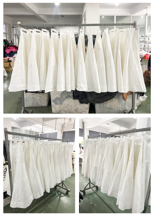 Falda Blanca de Cintura Alta con Detalles Combinados en Algodón - Image 24
