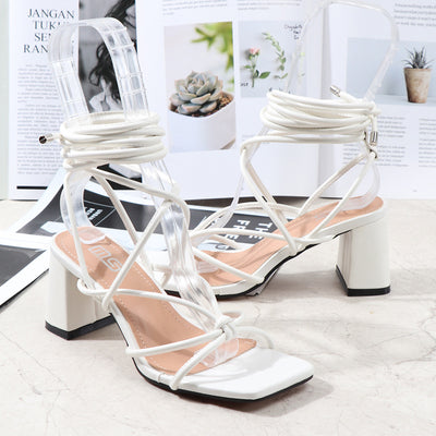 Sandalias con Tacón Robusto y Tiras Cruzadas para Mujer - Image 19