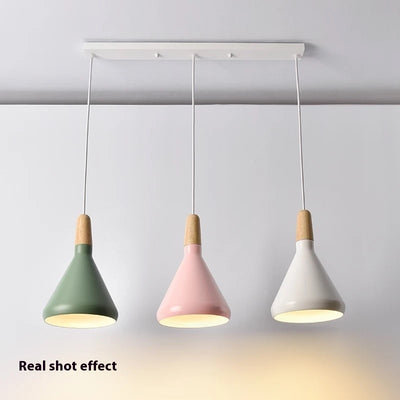 Lámpara Colgante Nórdica de Madera Sólida y Aluminio Diseño Minimalista - Image 4